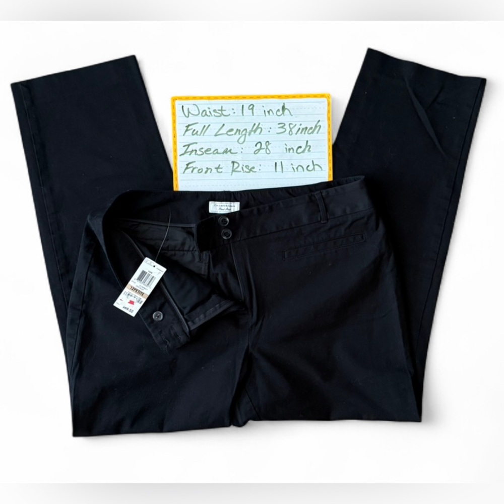 Charter Club NWT Lexington Straight-Leg Pants 12 Petite Black - Picture 2 of 7